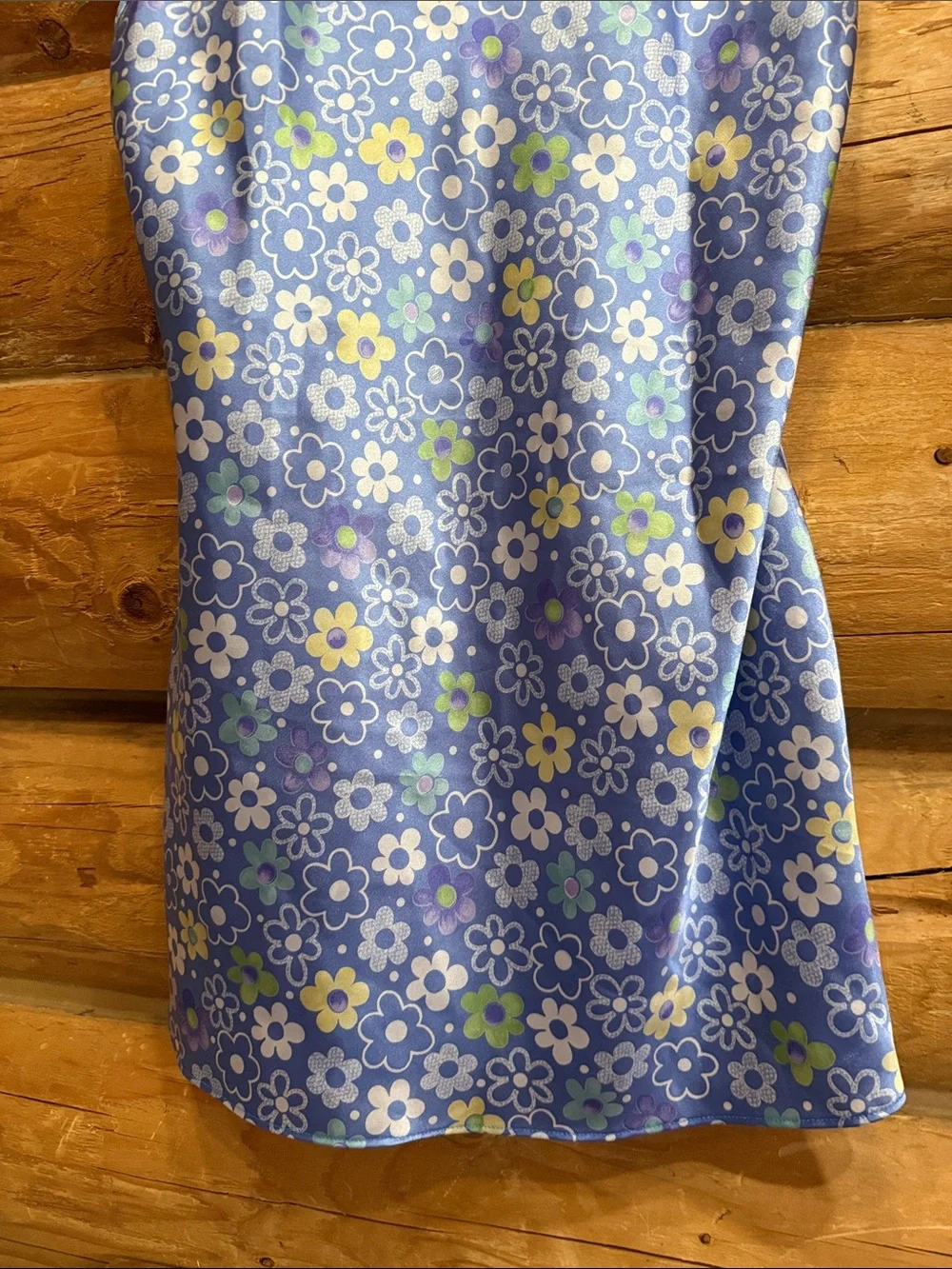 Vintage Floral Slip Cami Dress in Blue, Medium - Picture 3 of 5